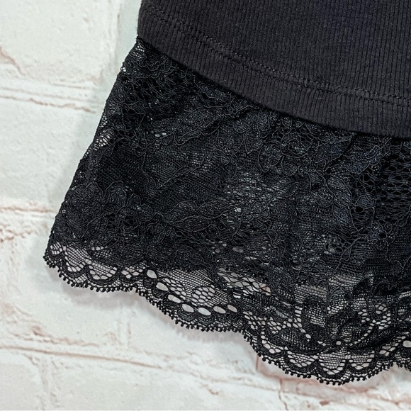 Alice + Olivia Womens Lace Bottom Tank Top Black Cotton Size Small - Picture 5 of 8